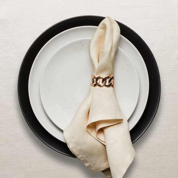 L'objet Linen Sateen Napkins - Ecru (Set Of 4)