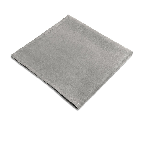 L'objet Linen Sateen Napkins - Grey (Set Of 4)