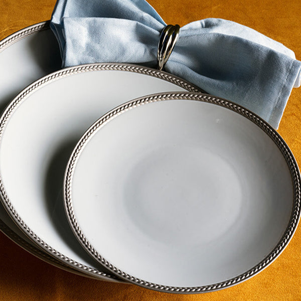 L'objet Linen Sateen Napkins - Light Blue (Set Of 4)