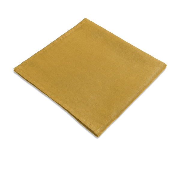 L'objet Linen Sateen Napkins - Mustard (Set Of 4)