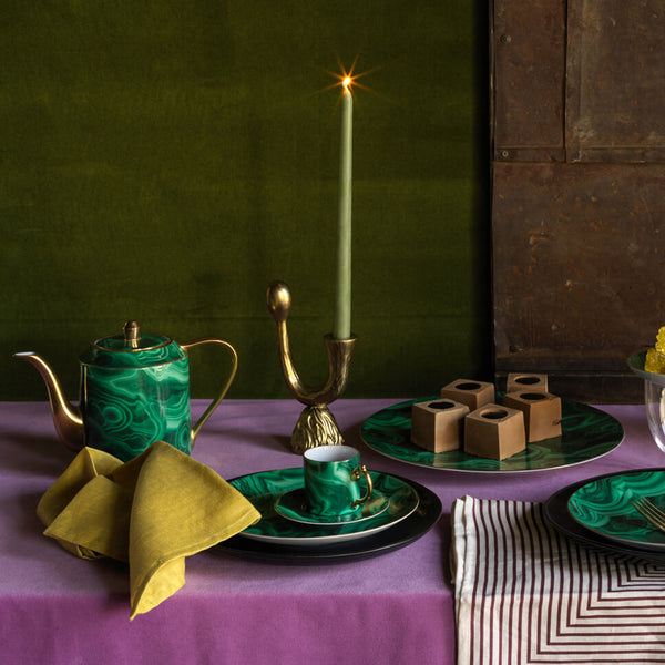 L'objet Linen Sateen Napkins - Mustard (Set Of 4)