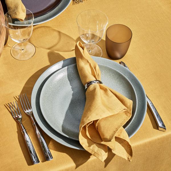 L'objet Linen Sateen Napkins - Mustard (Set Of 4)
