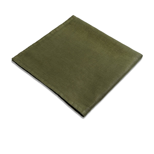 L'objet Linen Sateen Napkins - Olive (Set Of 4)