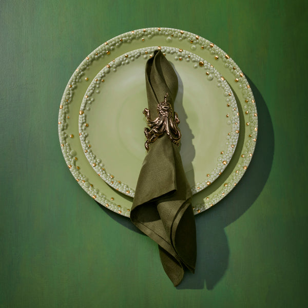 L'objet Linen Sateen Napkins - Olive (Set Of 4)