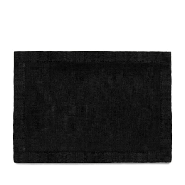l'objet Linen Sateen Placemats - Black (Set of 4)
