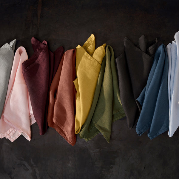 L'objet Linen Sateen Placemats - Grey (Set Of 4)