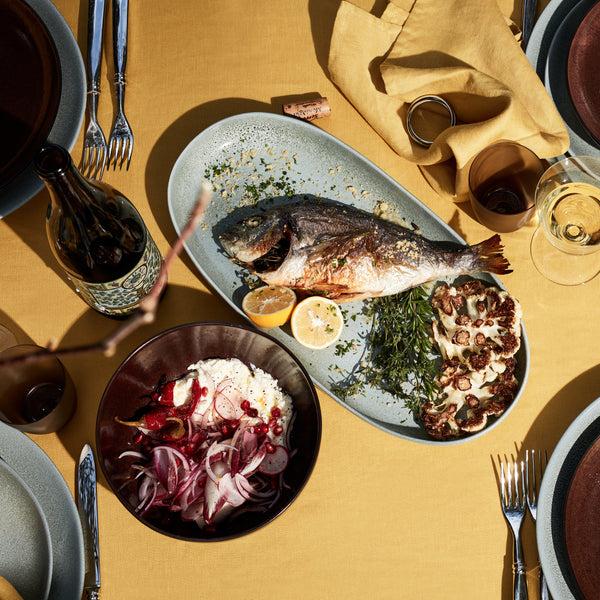 L'objet Linen Sateen Tablecloth - Mustard