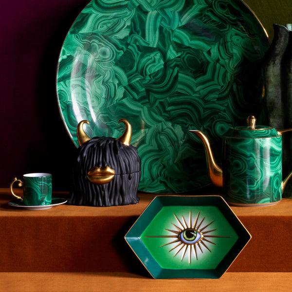 L'objet Malachite Espresso Cup + Saucer (Set Of 6)
