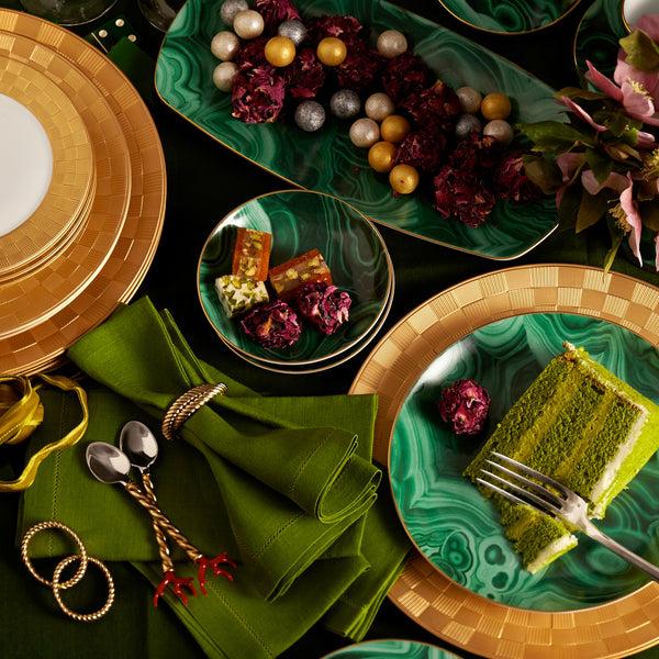 L'objet Malachite Rectangular Tray - Medium