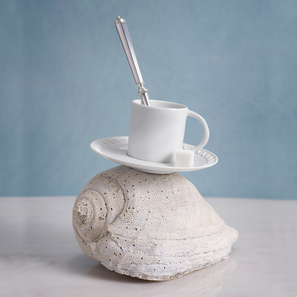 L'objet Neptune Espresso Cup + Saucer- White