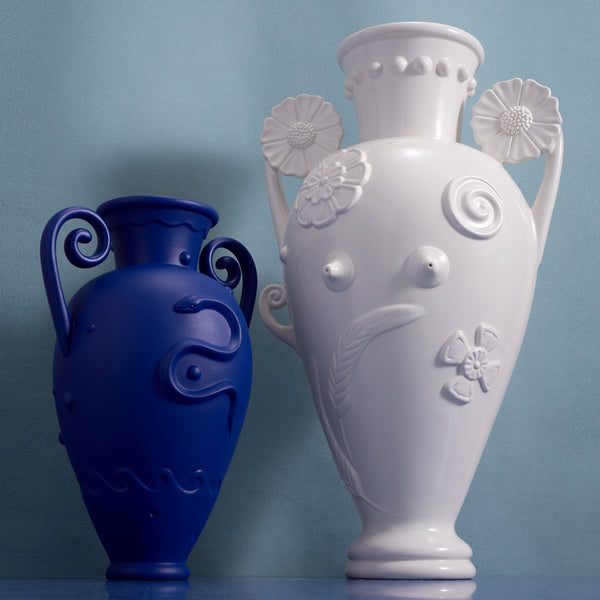 L'objet Pantheon Orpheus Amphora Vase - Blue