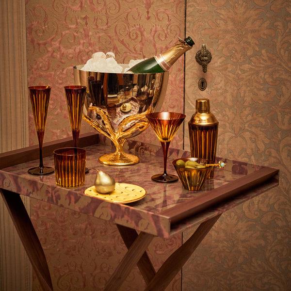 L'objet Prism Champagne Flutes - Amber (Set Of 4)