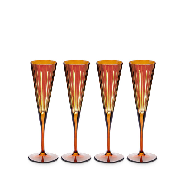 l'objet Prism Champagne Flutes - Amber (Set of 4)