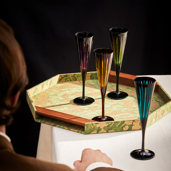 L'objet Prism Champagne Flutes - Assorted (Set Of 4)