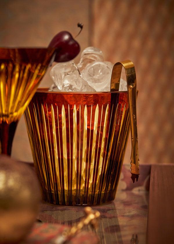 L'objet Prism Ice Bucket + Tongs - Amber