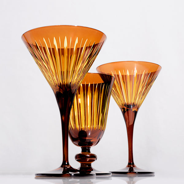L'objet Prism Martini Glasses - Amber (Set Of 4)