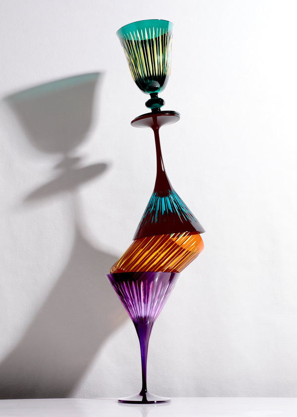 L'objet Prism Martini Glasses - Assorted (Set Of 4)