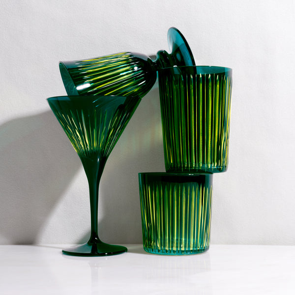 L'objet Prism Martini Glasses - Green (Set Of 4)