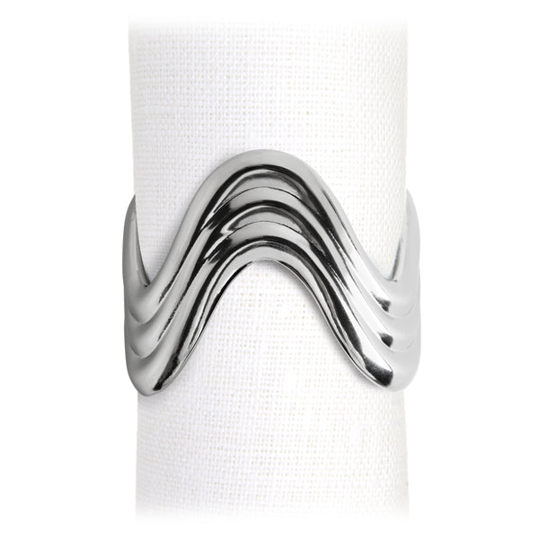 l'objet Ripple Napkin Rings (Set of 4) - Platinum