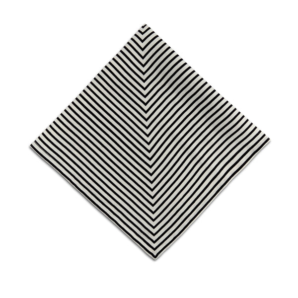 L'objet Linen Sateen Concorde Napkins - Black + Ecru (Set Of 4)