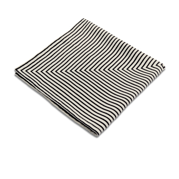 L'objet Linen Sateen Concorde Napkins - Black + Ecru (Set Of 4)