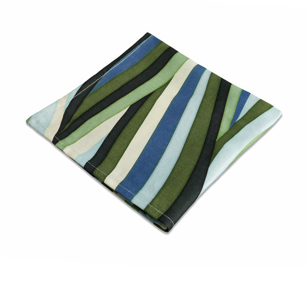 l'objet Linen Sateen Landscape Napkins - Blue + Green (Set of 4)