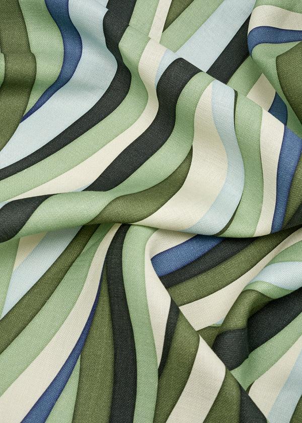 L'objet Linen Sateen Landscape Tablecloth - Blue + Green