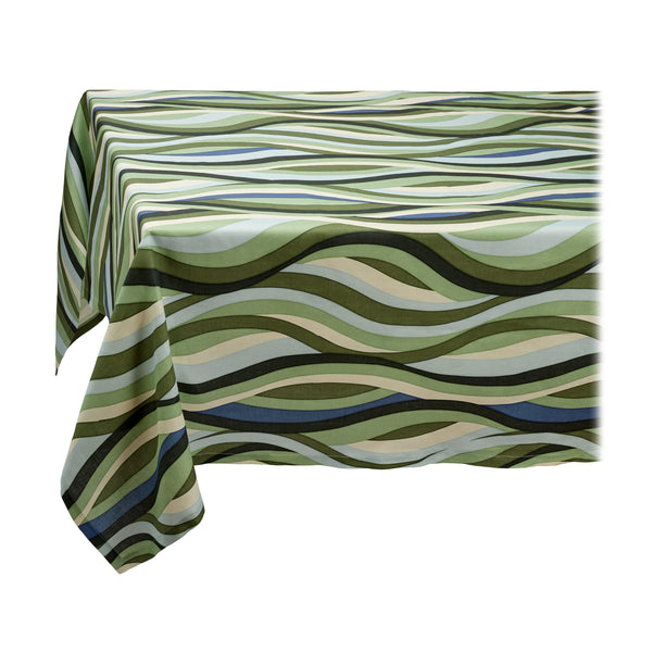 l'objet Linen Sateen Landscape Tablecloth - Blue + Green