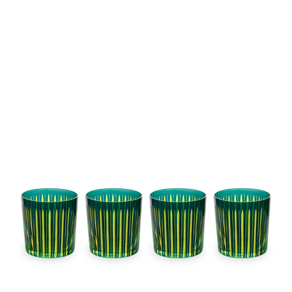 l'objet Prism Double Old Fashioned Glasses - Green (Set of 4)