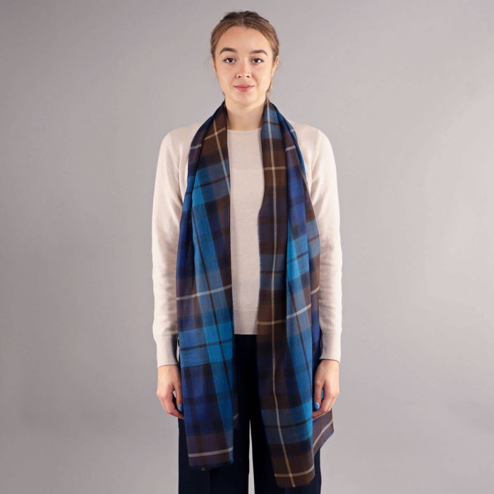 Lochcarron Of Scotland Alba Buchanan Blue Extra Fine Merino Stole
