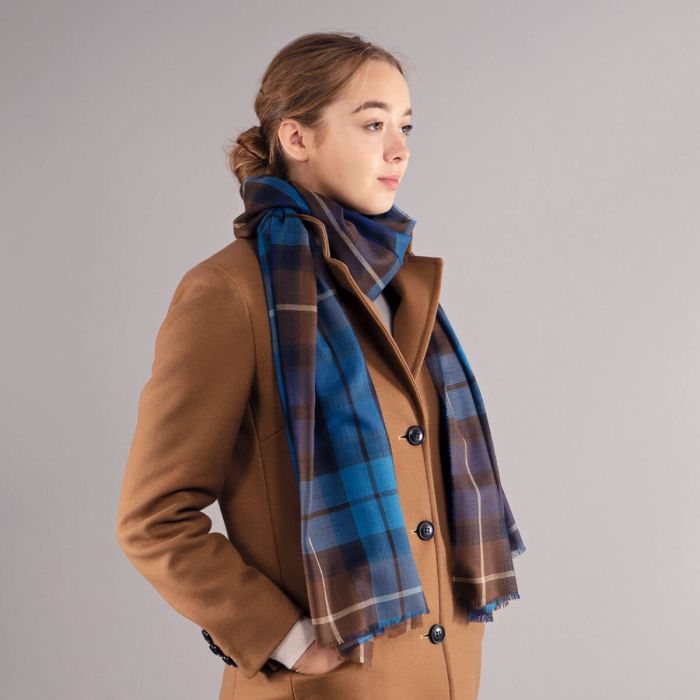 Lochcarron Of Scotland Alba Buchanan Blue Extra Fine Merino Stole