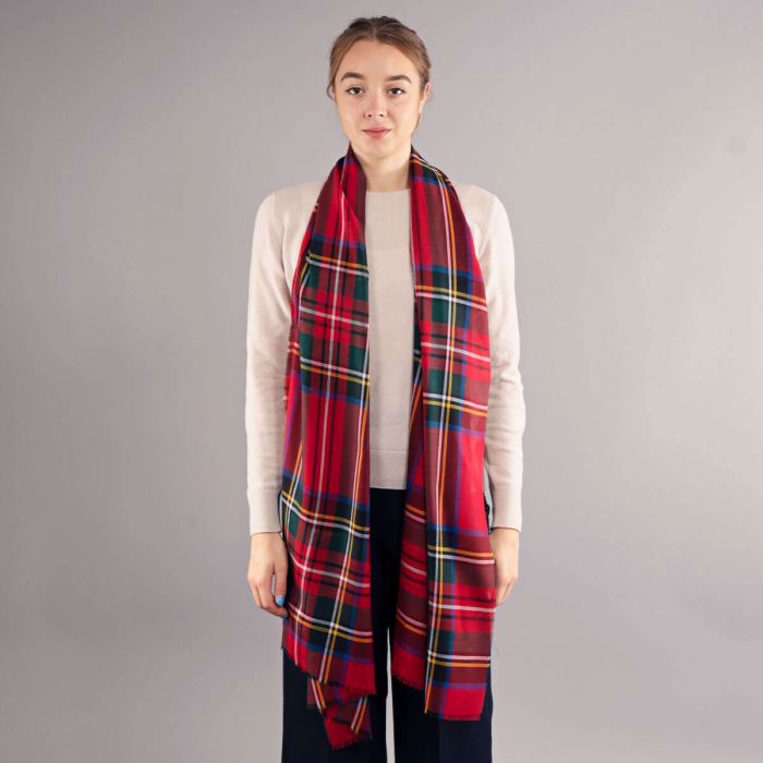 Lochcarron Of Scotland Alba Stewart Royal Modern Extra Fine Merino Stole