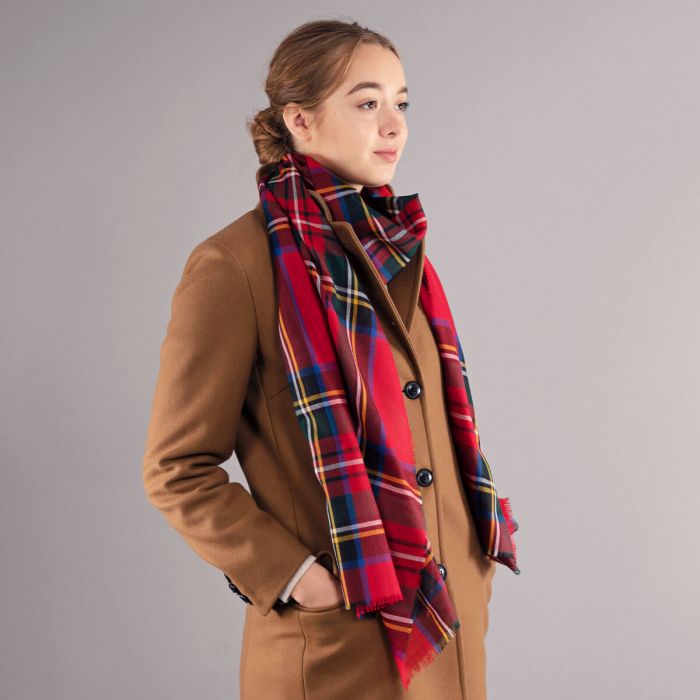 Lochcarron Of Scotland Alba Stewart Royal Modern Extra Fine Merino Stole