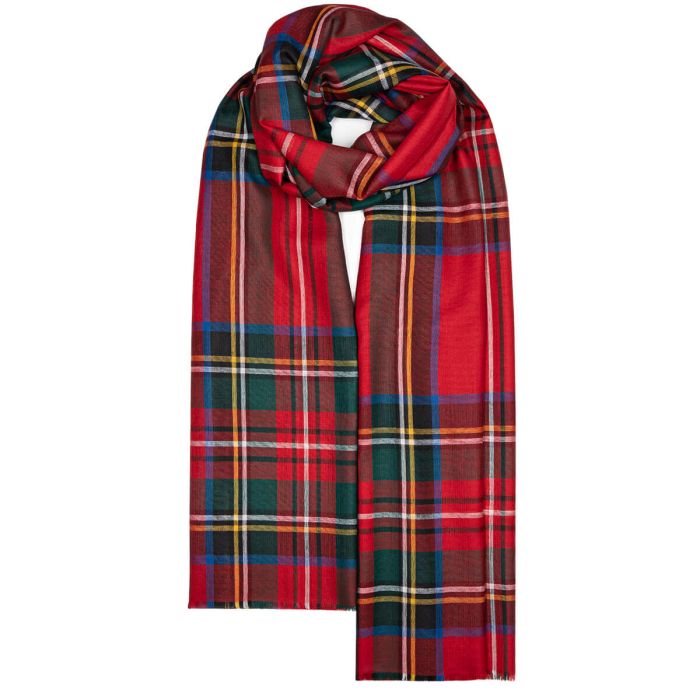 lochcarron of scotland Alba Stewart Royal Modern Extra Fine Merino Stole lochcarron of scotland Alba Stewart Royal Modern Extra Fine Merino Stole