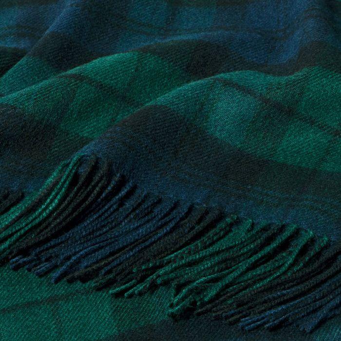 Lochcarron Of Scotland Alice Black Watch Modern Tartan Lambswool Serape
