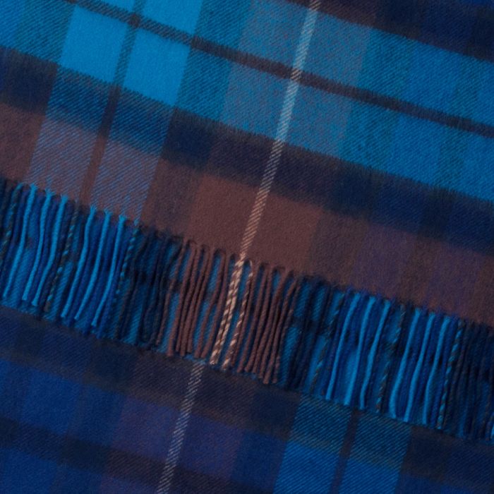 Lochcarron Of Scotland Alice Buchanan Blue Tartan Lambswool Serape