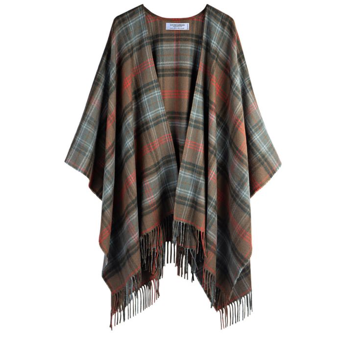 lochcarron of scotland Alice Lochcarron Hunting Weathered Tartan Lambswool Serape