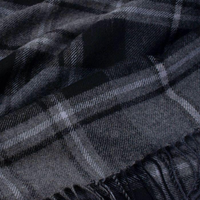Lochcarron Of Scotland Alice MacRae Hunting Grey Tartan Lambswool Serape