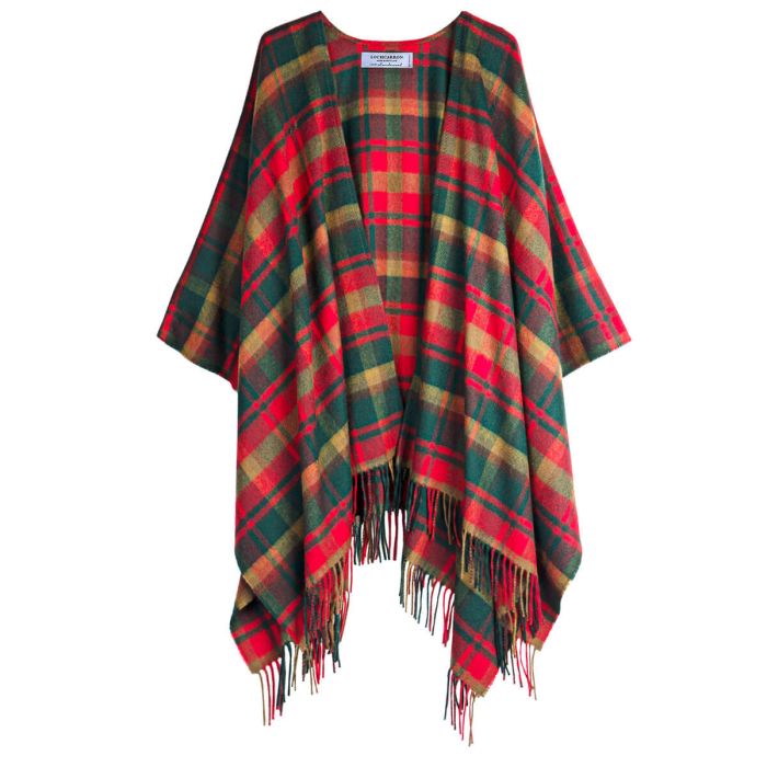 lochcarron of scotland Alice Maple Leaf Canadian Tartan Lambswool Serape
