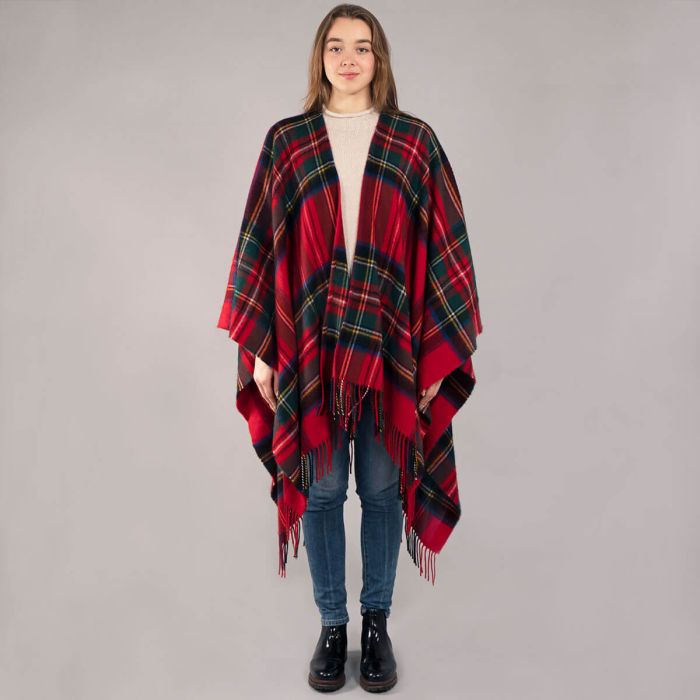 Lochcarron Of Scotland Alice Stewart Royal Modern Tartan Lambswool Serape