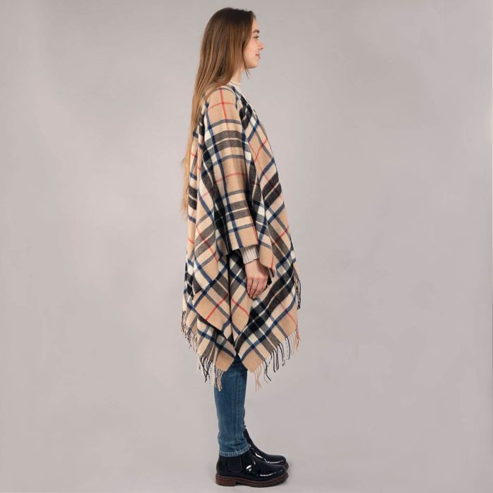 Lochcarron Of Scotland Alice Thomson Camel Modern Tartan Lambswool Serape