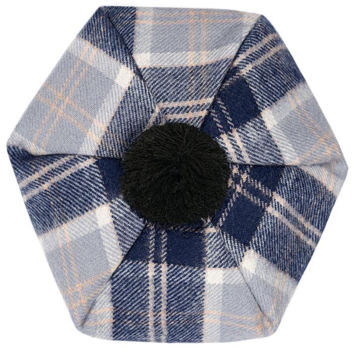 lochcarron of scotland Bannockbane Grey Tartan Brushed Wool Tam