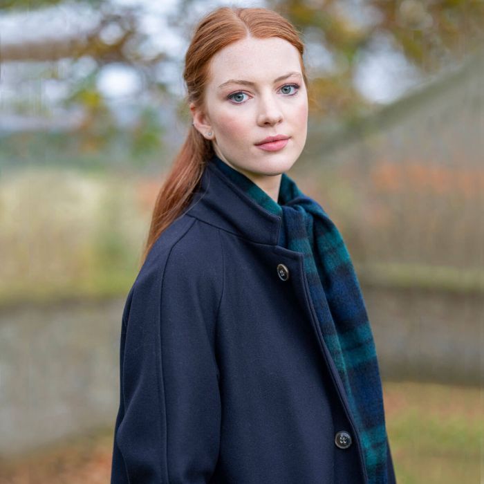 Lochcarron Of Scotland Beau Black Watch Modern Tartan Luxury Cashmere Scarf