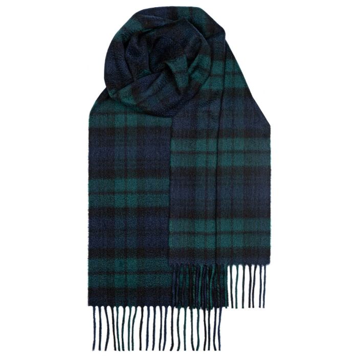 lochcarron of scotland Beau Black Watch Modern Tartan Luxury Cashmere Scarf lochcarron of scotland Beau Black Watch Modern Tartan Luxury Cashmere Scarf
