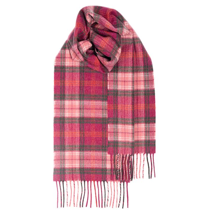 lochcarron of scotland Beau Lochcarron Hunting Rose Tartan Luxury Cashmere Scarf