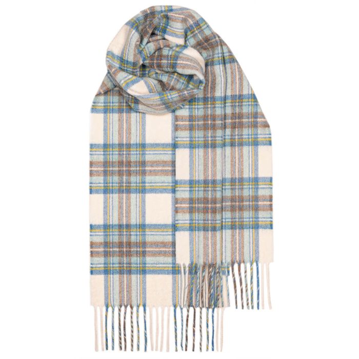 lochcarron of scotland Beau Stewart Blue Dress Tartan Luxury Cashmere Scarf lochcarron of scotland Beau Stewart Blue Dress Tartan Luxury Cashmere Scarf