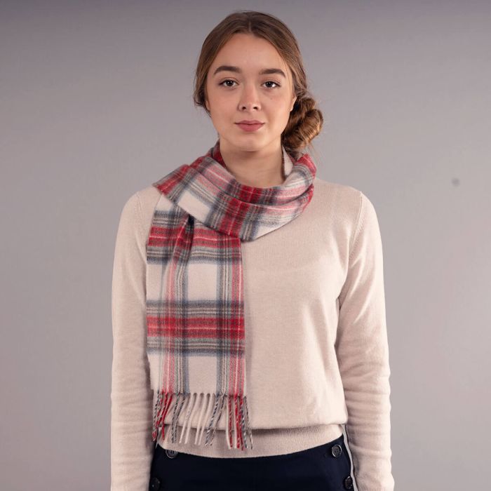 Lochcarron Of Scotland Beau Stewart Eve Tartan Luxury Cashmere Scarf