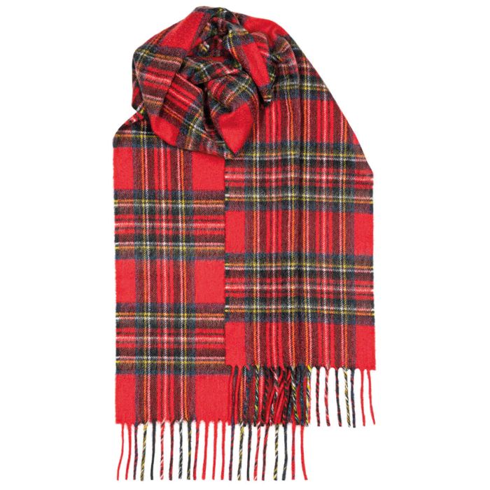lochcarron of scotland Beau Stewart Royal Modern Tartan Luxury Cashmere Scarf