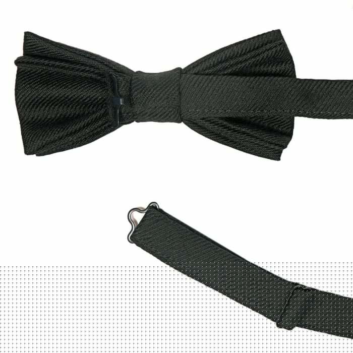 Lochcarron Of Scotland Black Plain Coloured Bow Tie