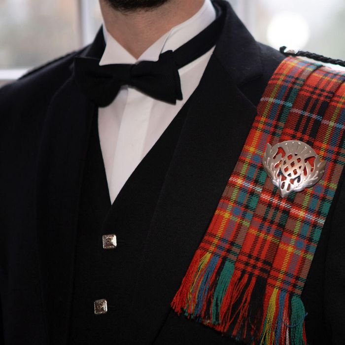 Lochcarron Of Scotland Black Plain Coloured Bow Tie